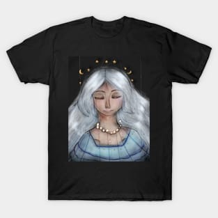 Moon Dream Woman Art Print And More T-Shirt